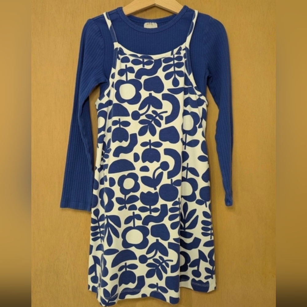 Hanna Andersson Print Ponte Dress & Rib Top Layering Set